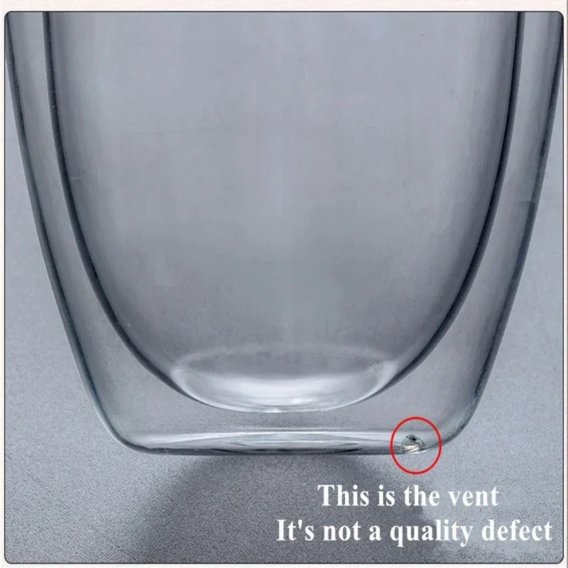 350ml Double Wall Handmade Glass Cup - Transparent Heat Resistant Drinkware for Tea, Coffee, Beer, and More