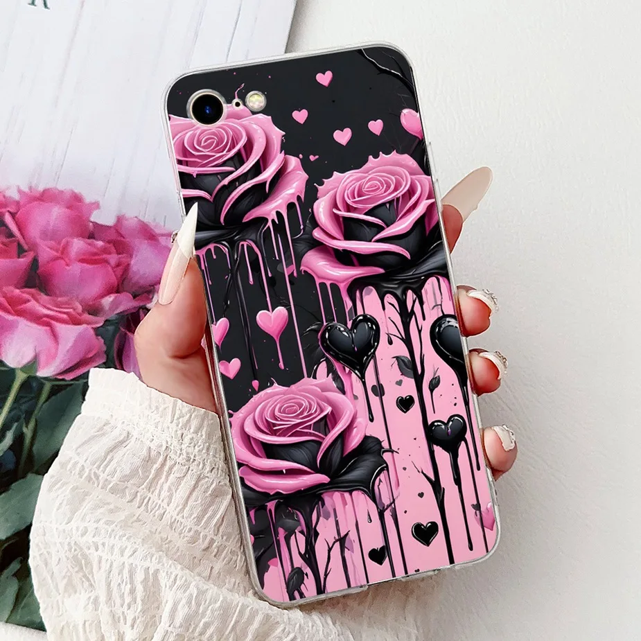 Cute Cat Painted Clear Silicone Soft Slim Phone Case
