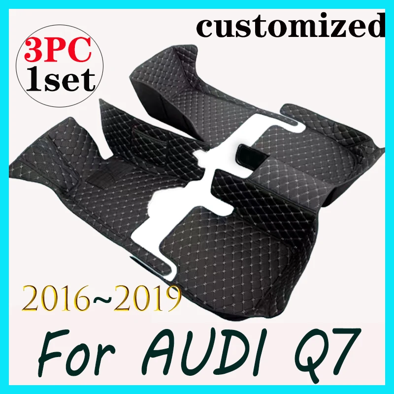 

Автомобильные коврики для AUDI Q7 (семь сидений) 2016 2017 2018, индивидуальные автомобильные подкладки для ног, задняя крышка