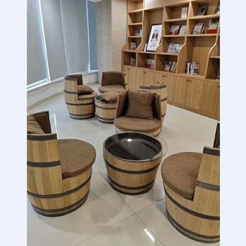 

Special barrel bar table wood