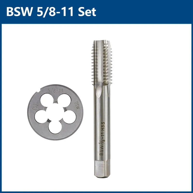 Jeu De Taraud Et Filière HSS BSW - Taraud 5/32-32, Filière Ronde - Pour Filetage Acier, Aluminium, Plastique