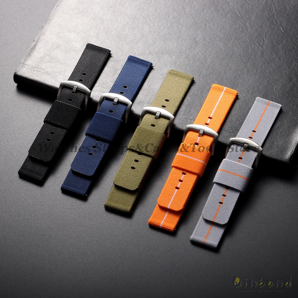 Woven Elastic Nylon Watch Band - Quick Release Military Sport Strap