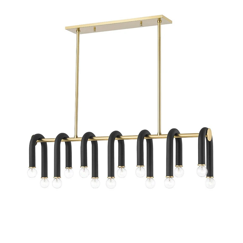 

Приглушаемая фотолюстра в стиле арт-деко, алюминиевая трубка, золотая, хромированная, черная Потолочная люстра, освещение для гостиной, столовой