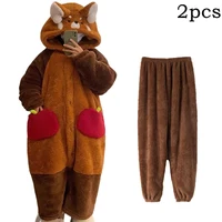 Winter Women Home Pajamas Cartoon Raccoon Kigurumi Unicorn Sleepwear Night Dress Animal Cosplay Nightgowns Thickened Warm Robes - Image 2