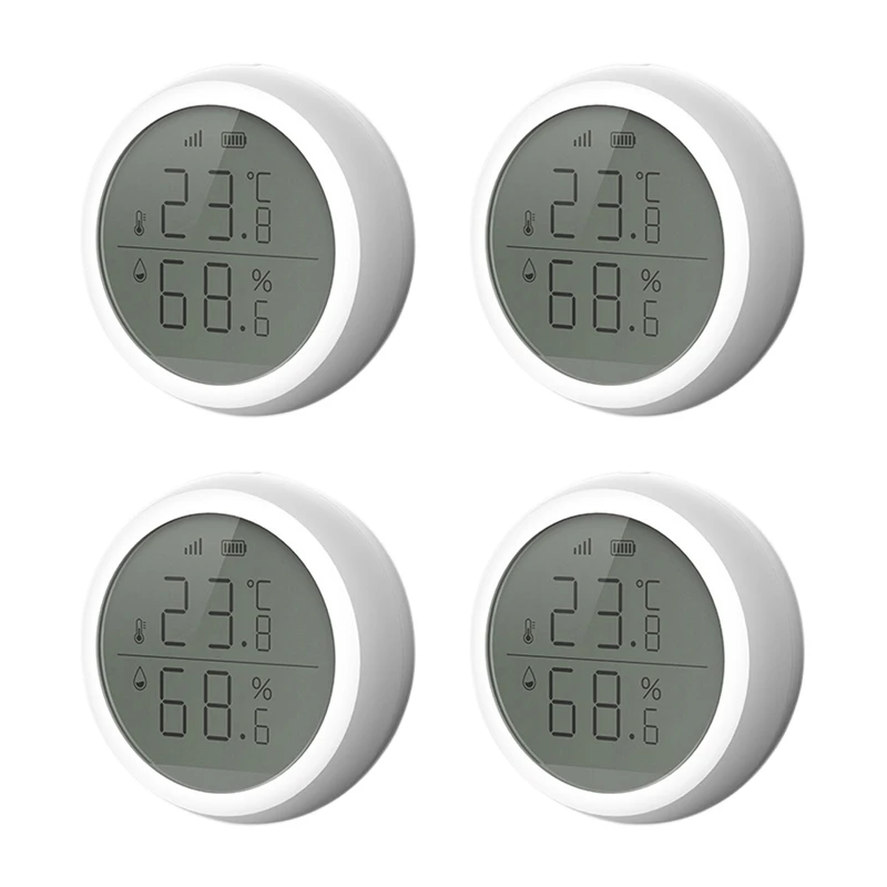 

4X Zigbee 3.0 Wireless Temperature Sensor Tuya And Smart Life App Control Temperature And Humidity Sensor