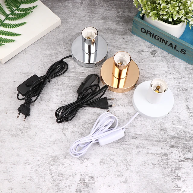 1.5M Cable Night Light With Line Lamp Head E27 Lamp Socket Table