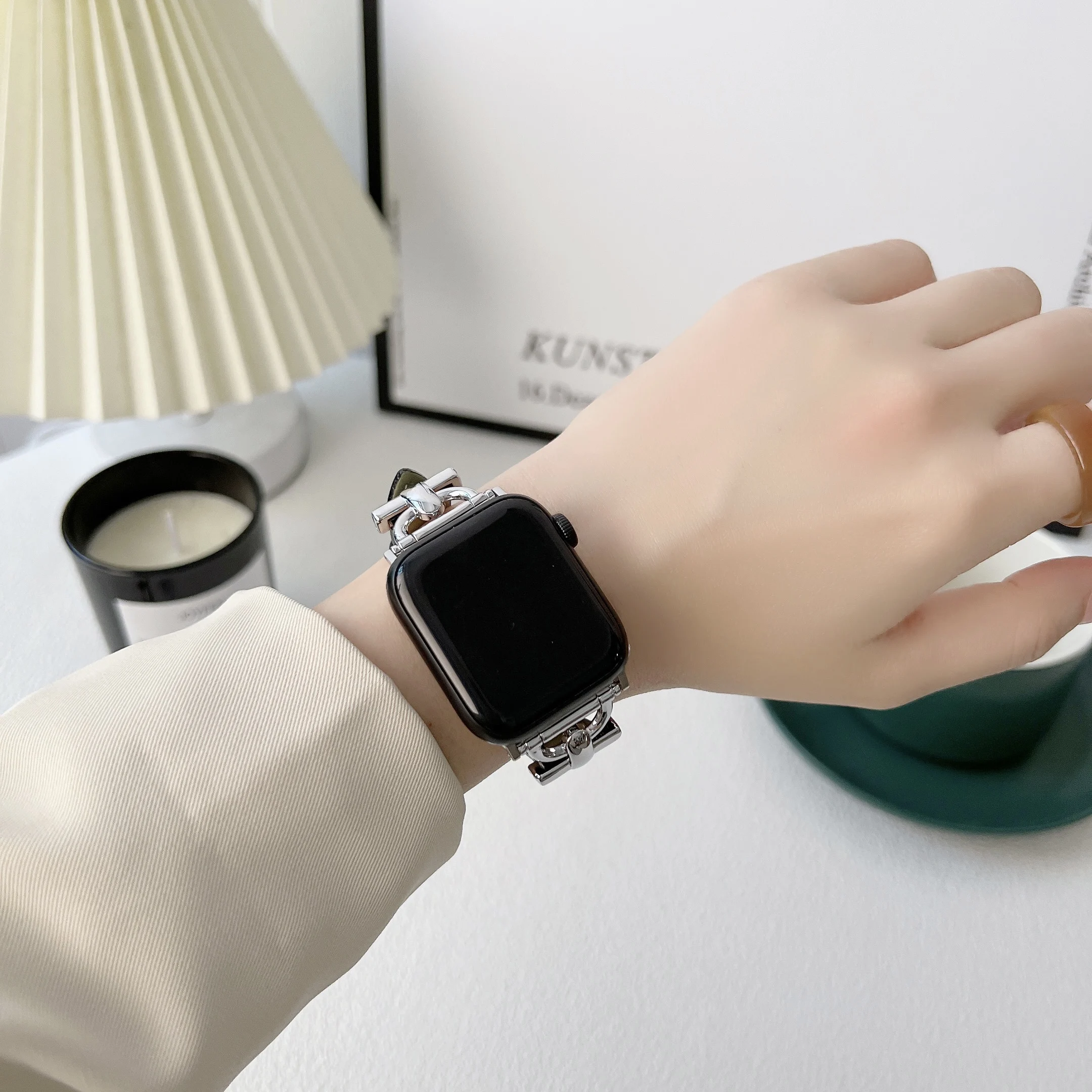 Leather strap for Apple watch band 44mm 40mm 45mm 41mm 38mm 42mm Single tour watchband bracelet iWatch series 5 4 3 6 se 7 band