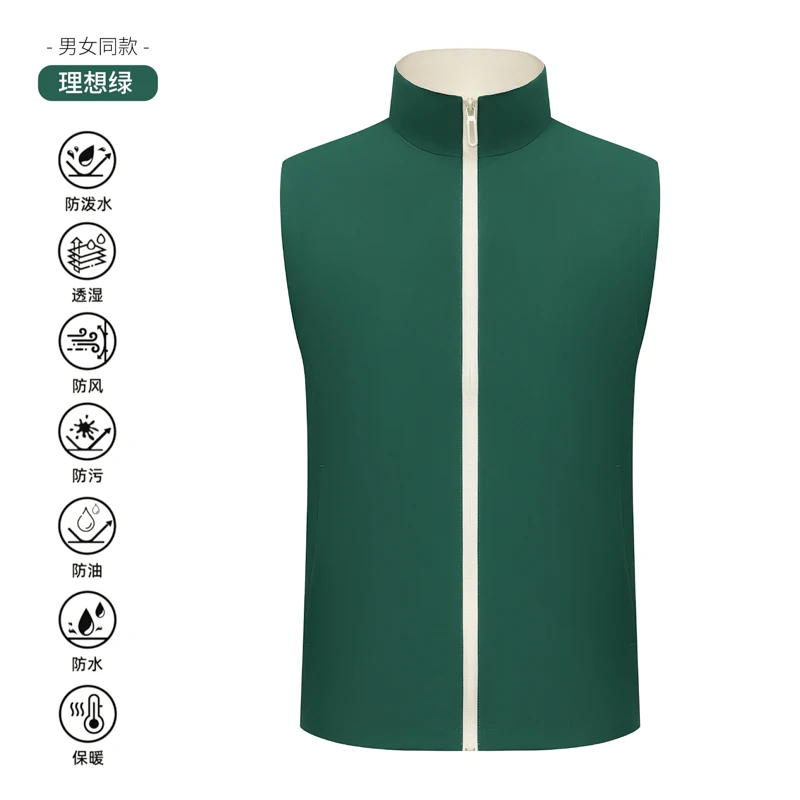 ג'קט עמיד לרוח ללא שרוולים חורף סתיו חם ג'ילט מותאם אישית מודפס רקמה בגדי עבודה קבוצתיים