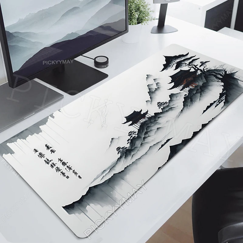 Estilo Chinês Pintura a Tinta Gamer Mousepad Tapete de Mesa Empresa Mousepad Grande Mouse Pad Almofadas de Mesa de Escritório