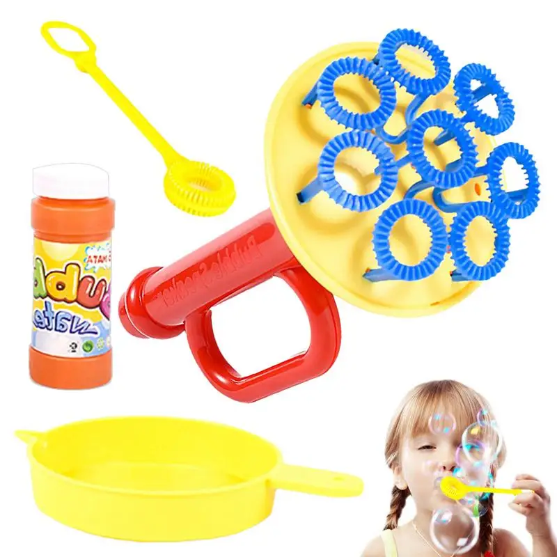 

Automatic Bubble Machine Blower Maker Party Summer Outdoor Toy Horn Shape Manua Bubble Blower Includes 1 Tray, 50ML Solution