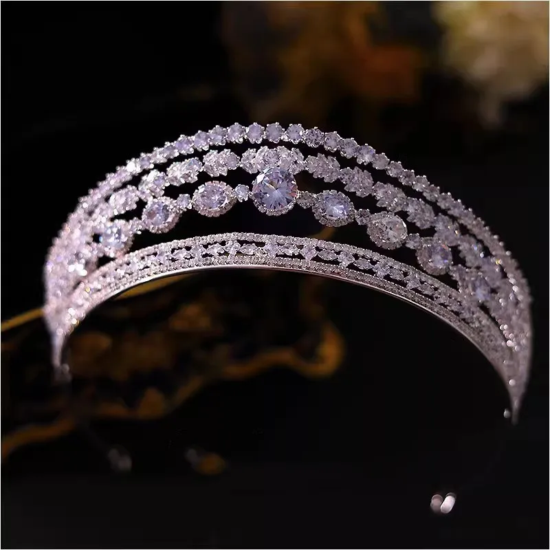 

Cubic Zirconia Bridal Headband For Wedding Hair Jewelry Accessories Bride Tiara Crown Headdress Pageant Prom Party Headbands