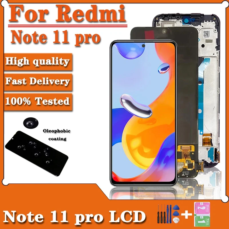 

Сенсорный экран Amoled 6,67 дюйма для Xiaomi Redmi Note 11 Pro LCD 2201116TI с дигитайзером в сборе для Redmi note11Pro LCD 2201116TG
