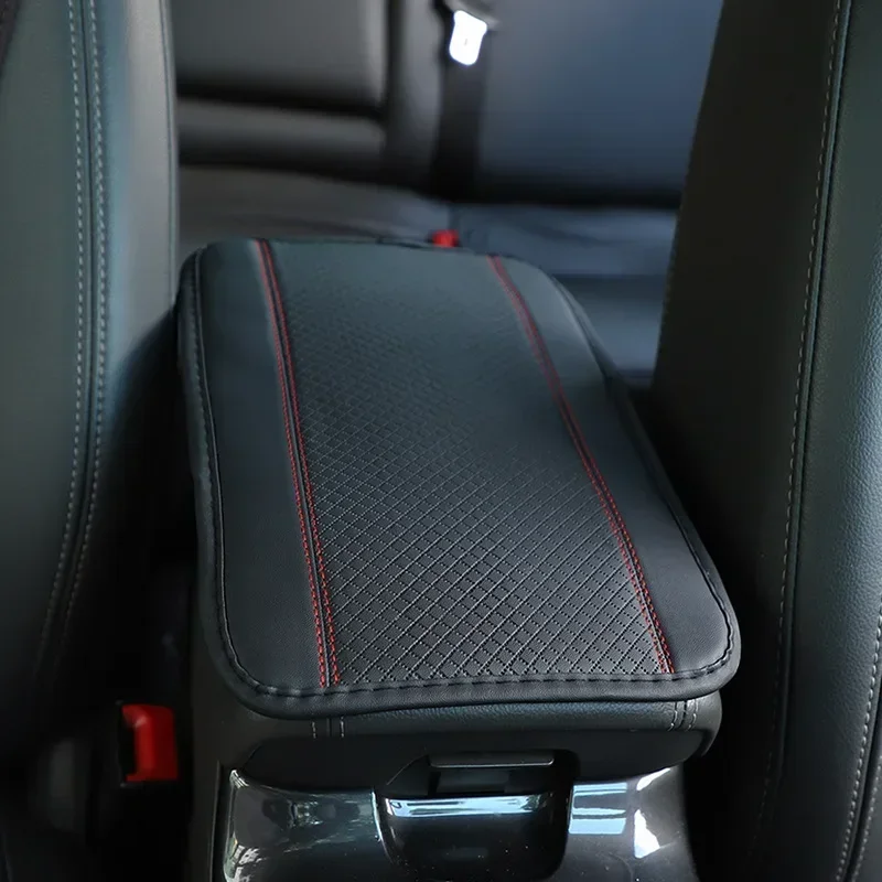 Center Console Box Cushion Protector Universal Armrest Cushion Cover Anti-slip Soft Fiber Leather Car Trim Shape Armrest