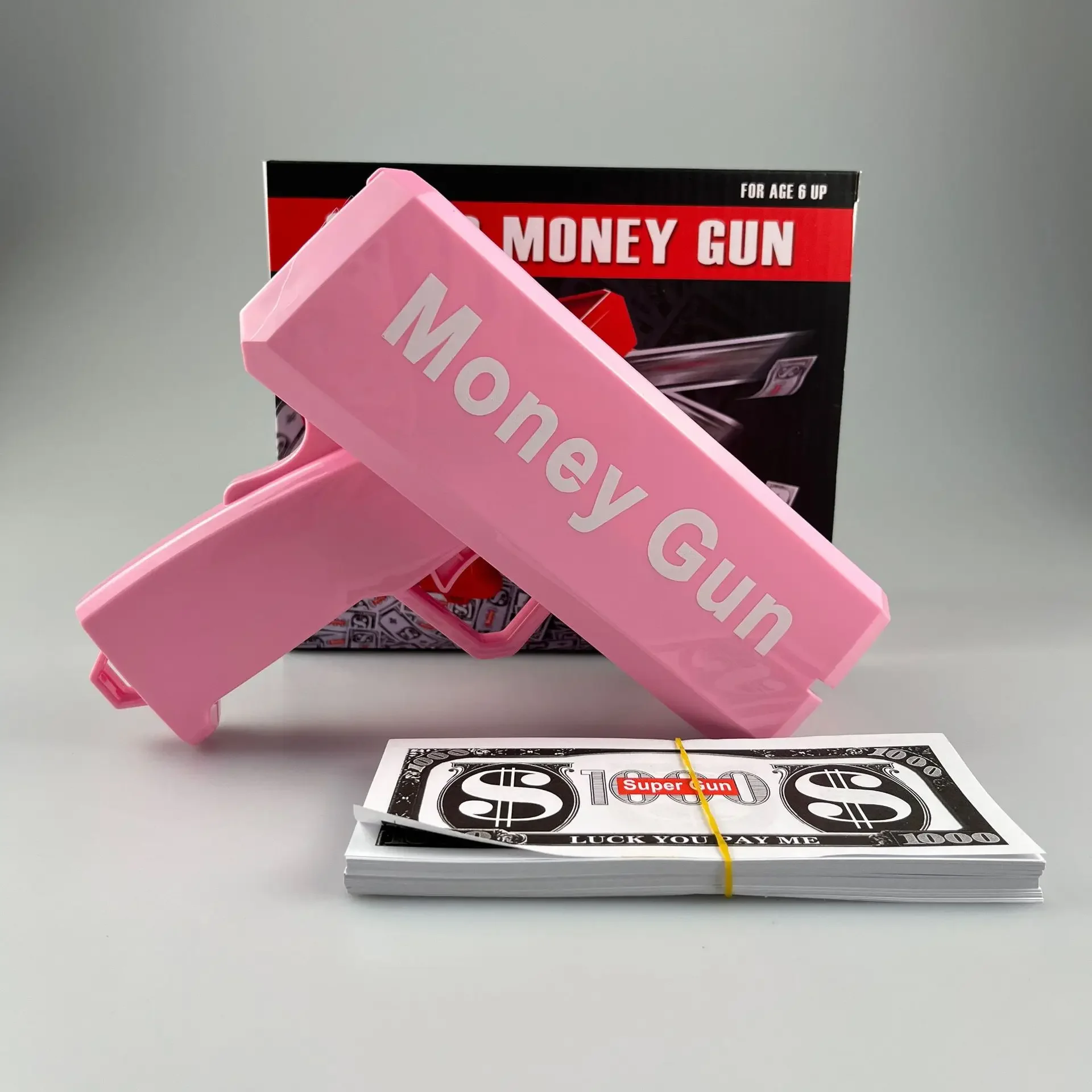 RTS Gold Money Gun Cash Make Cashes Money Rain Gun Toy Shot Spray Real Golden for Party