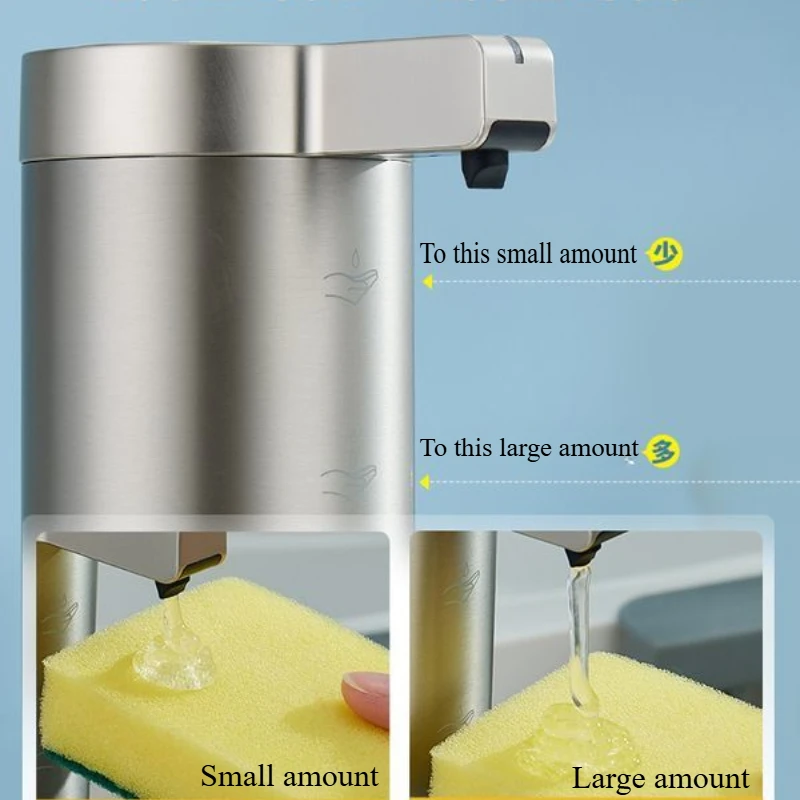 304 Stainless Automatic Liquid Soap Dispensers Steel Kitchen Metal Lotion Bottle Touchless Induction Sensor Bathroom Accessories 2