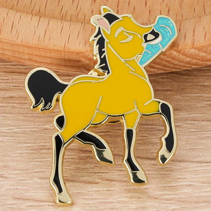 Broche épingle Magnétique Fer à Cheval – Bling Transparent AB, Cadeau équestre, Fait Main USA
