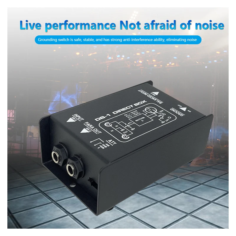 Professional stereo DI box/splitter XLR, single channel audio system direct connection box, subwoofer, speakers, guitar, bass
