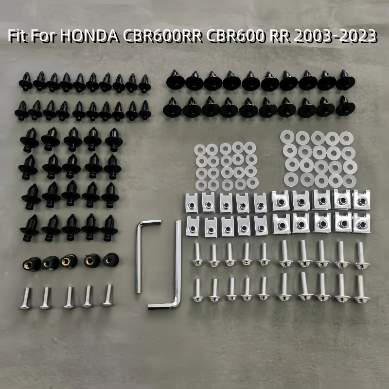 Fairing Bolt Kit For Honda CBR1000RR 2004-2005 – Black Alloy Screws & Washers 9 thumbnail image