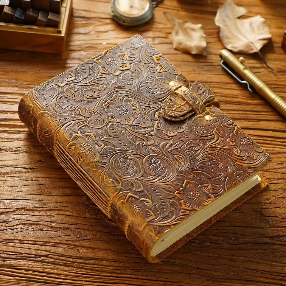 Handmade Leather Journal With Antique Key – Vintage Lock Diary For Writing