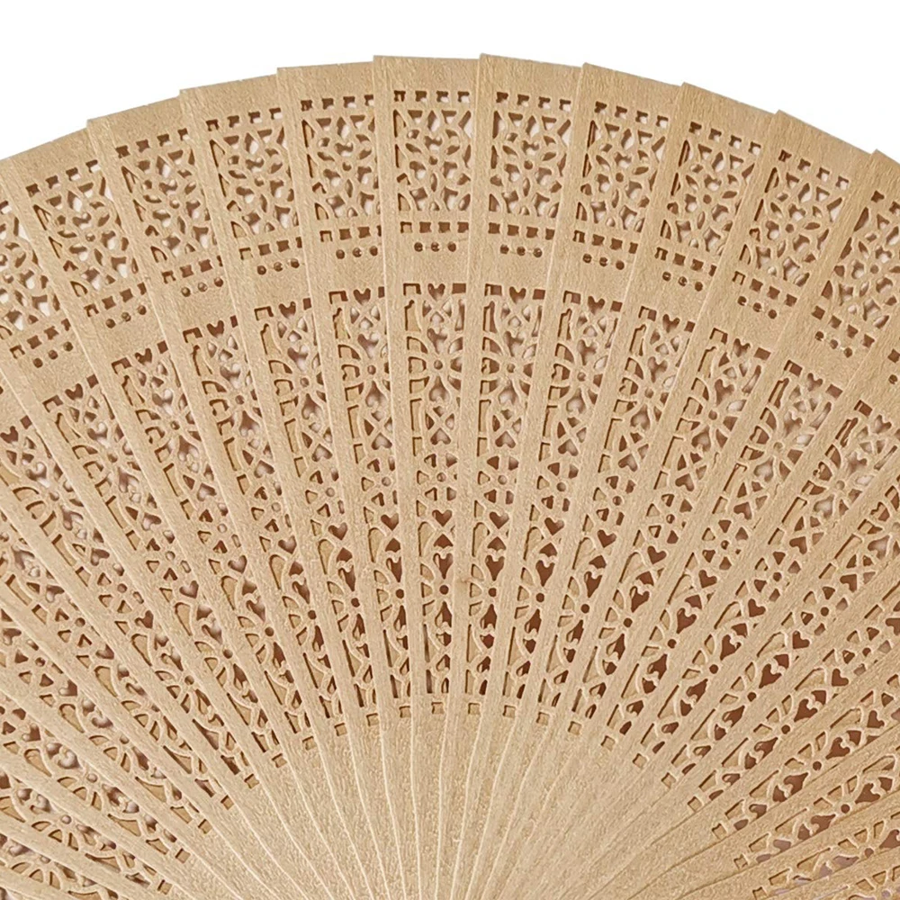Folding Hand Fan Personalized Customized Wooden Fan Wedding Favors Gifts Sandalwood Hand Fan Party Decoration 20Cm Wood Folding