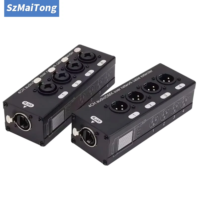 4 Channel 3 Pin Multi Network XLR Cable for Stage Sound Lighting and Recording Studio To RJ45 Ethercon Network Signal Extender
