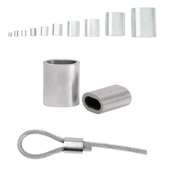 20PCS Aluminum Crimping Loop Sleeve for Wire Rope Cable Ferrule Diameter  3/16