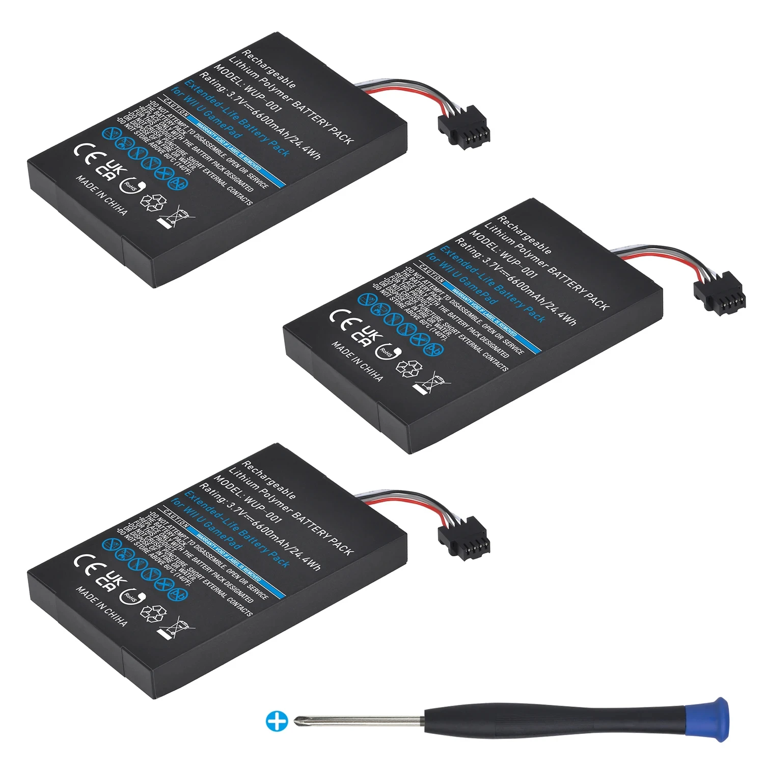 Batteria 6600Mah Arr-002 Wup-012 Wup-010 Per Gamepad Nintendo Wii U Wii-U