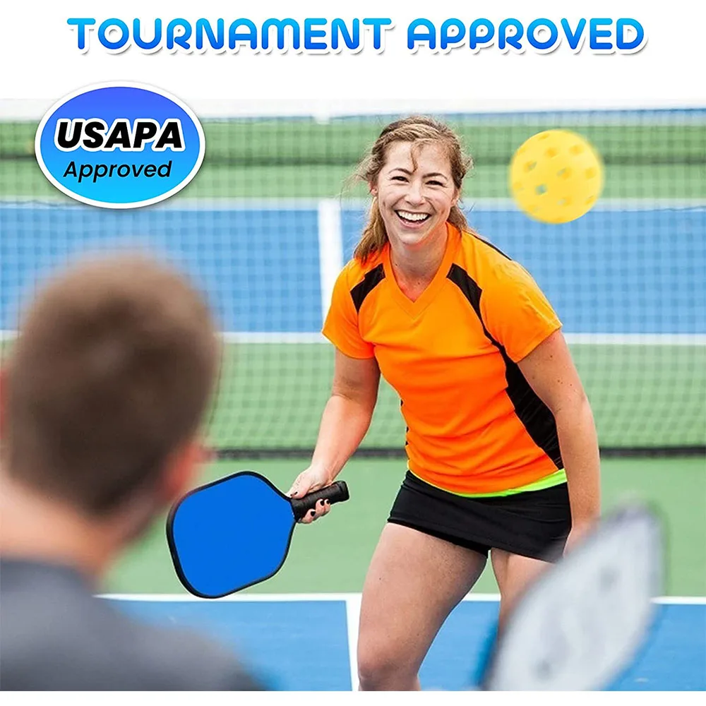 Pickleball Paddle Set USAPA Approved Fiberglass Pickleball Rackets Balls Carry Bag for Men Women