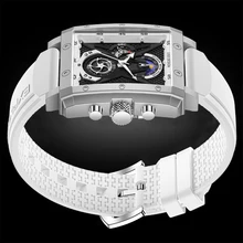 

LIGE Original Watch For Men Top Brand Luxury Hollow Square Sport Watches Fashion Silicone Strap Waterproof Quartz Wristwatch+Box