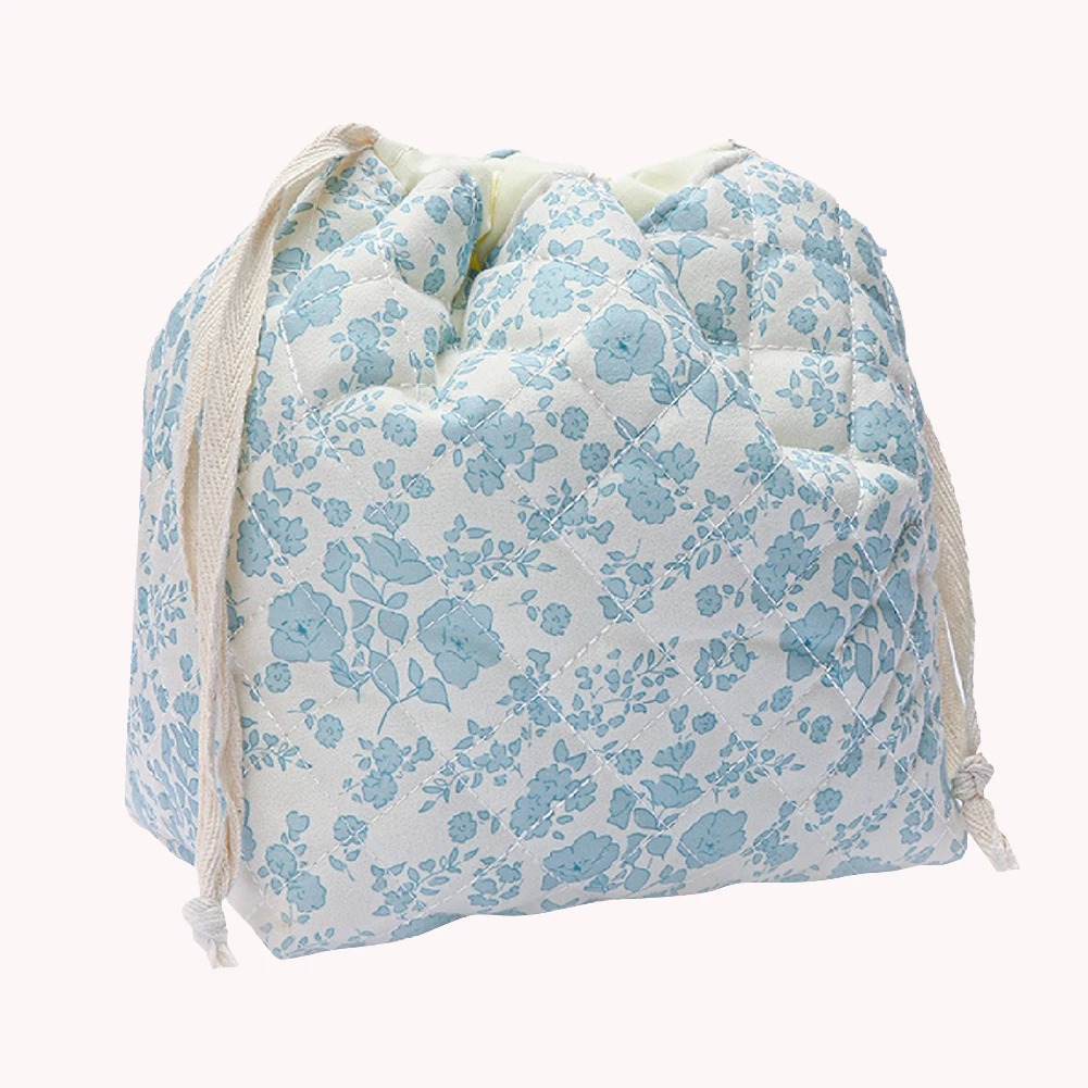 Cotton Floral Makeup Bag for Women Travel Cosmetic Storage