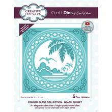 

2022 Stained Glass Collection Beach Sunset Cutting Dies Diy Paper Scrapbooking Greeting Card Diary Decoration Embossing Molds