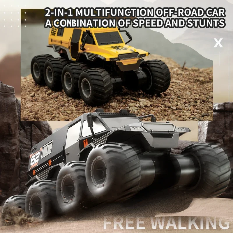 Waterproof RC Off Road Vehicle 8 Wheels Drive 2.4G Remote Control Car