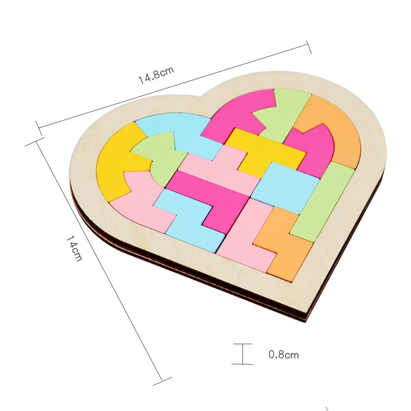 Puzzle Tangram En Bois éducatif – 9 Blocs Colorés, Pour Enfants, Idéal Apprentissage Formes Et Couleurs - 3