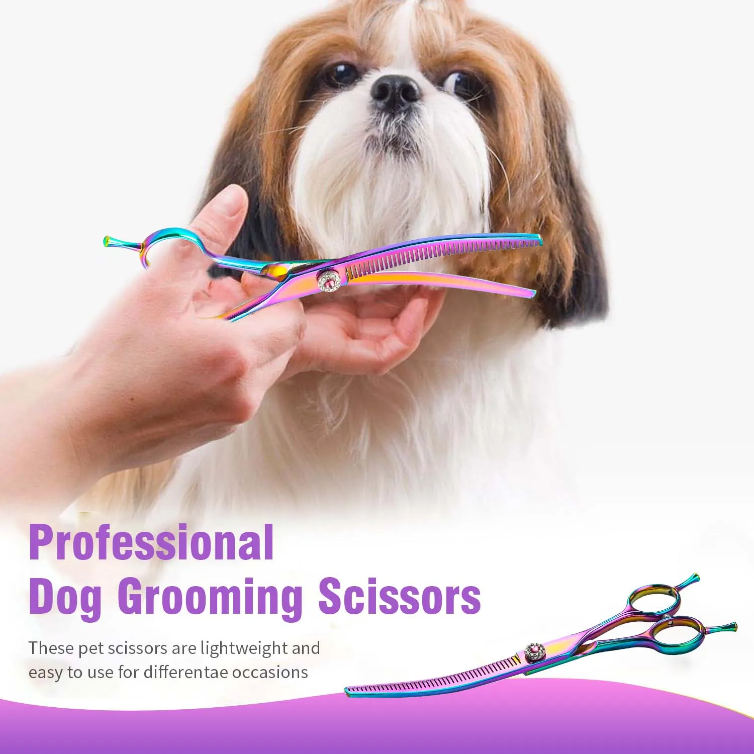 Up Curved Thinning Scissors Dog Grooming Scissors Professional Pet Thinning Hair Grooming for Dog Cat dog grooming scissors