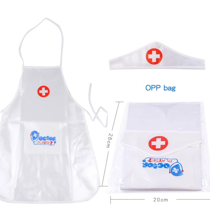 Doctor Play Set Doctor Costume Doctor Toys Kit Doctor Nurse Toys Children's Halloween Costumes Doctors White Apron Professional Performance Kindergarten Family Nurse Toys