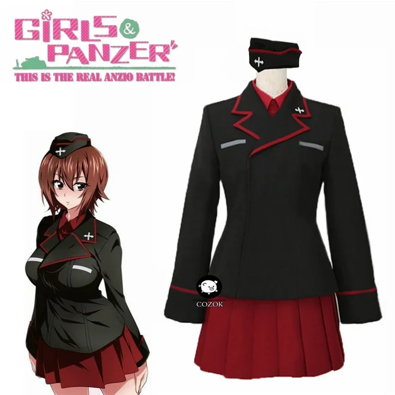 

Костюм для косплея из аниме «GIRLS und PANZER», черный костюм Nishizumi для Хэллоуина и Рождества