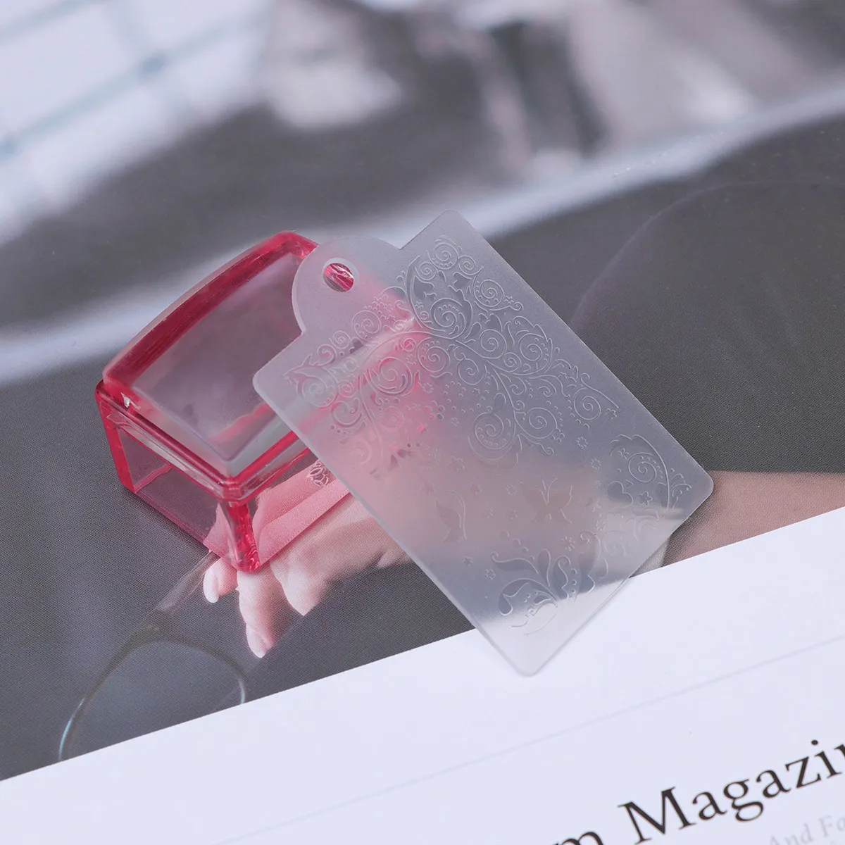 프리미엄 투명 실리콘 네일 스탬퍼 및 스크래퍼 세트 (네일아트 스탬핑 매니큐어 도구, 자연스러운 룩 DIY 뷰티 연습 키트)