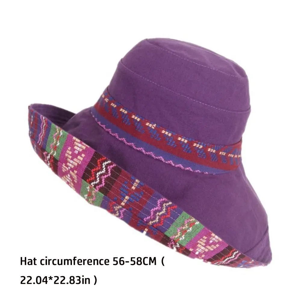 Fashion Double-Sided Women's Sun Hat Foldable Sun Protection Bucket Hat All-match Beach Summer