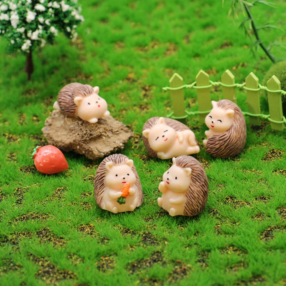 

12 Pcs Mini Simulation Mini Figurines for Crafts Resin Desktop Toys Bulk Micro Landscape Ornament Yard Hedgehog