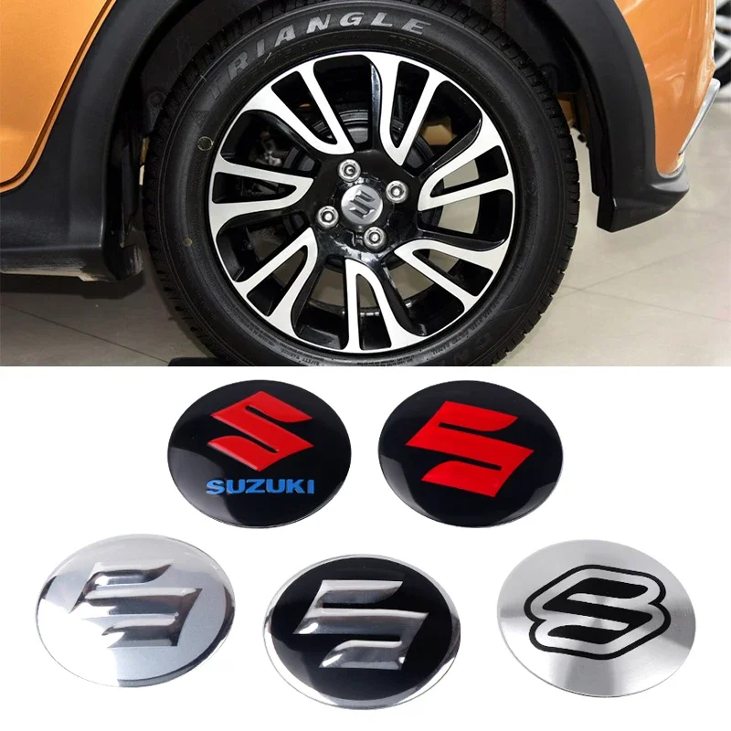 wheel hub covers wheel hub caps car sticker covers 4pcs 56mm aluminum car badge wheel center hub caps covers sticker for Suzuki Grand Vitara SX4 Swift Jimny Kizashi Liana Wagon