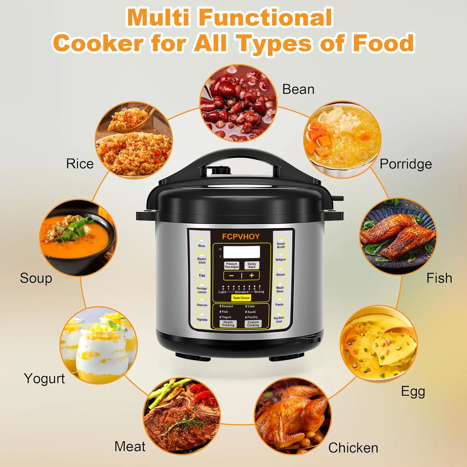 6QT Electric Pressure Cooker 9-in-1 – Stainless Steel Multi Cooker 3