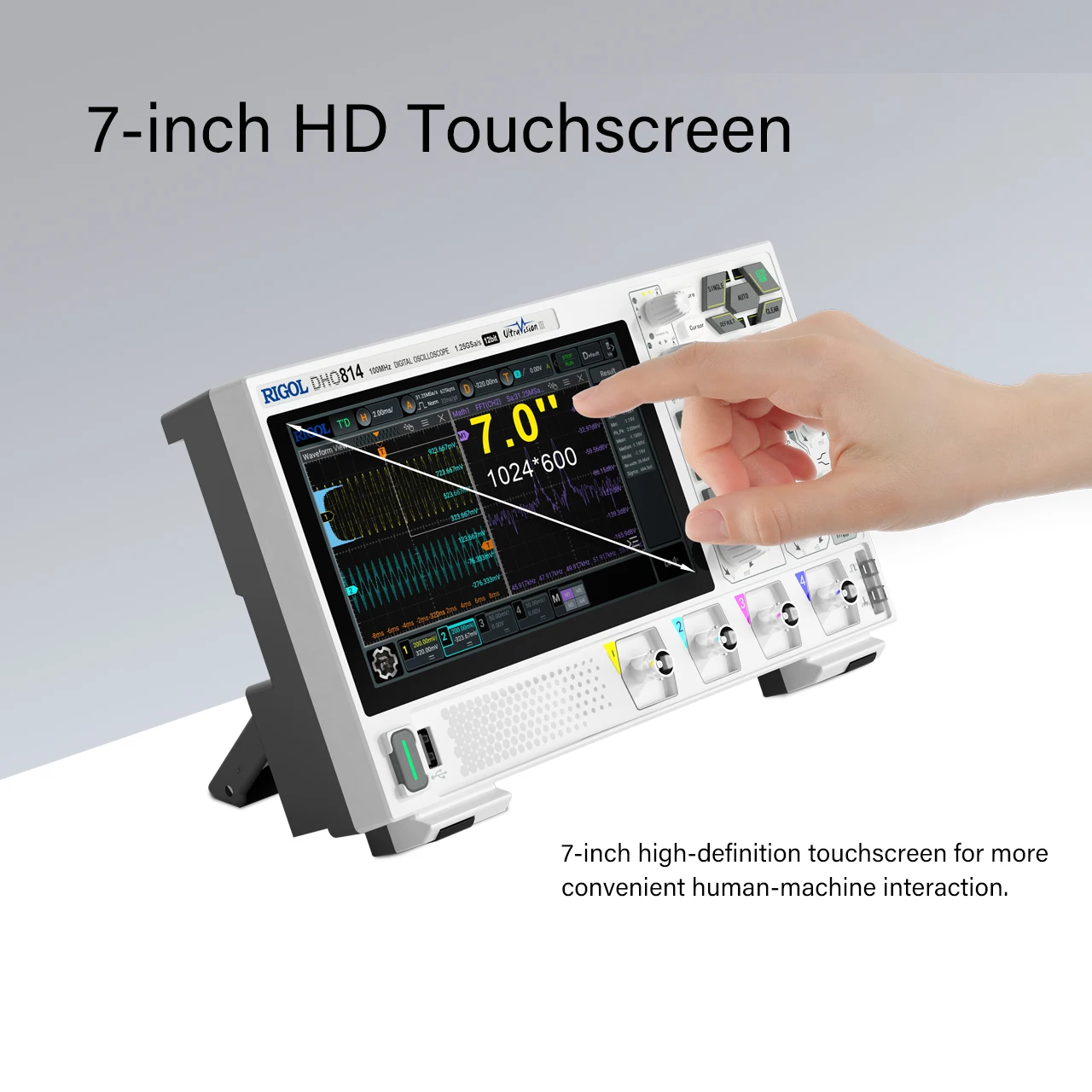 RIGOL DHO800 Series Digital Oscilloscopes Portable 70-100MHz 1.25G Sa/s type-c Power Supply DHO802/DHO804/DHO812/DHO814 digital oscilloscope