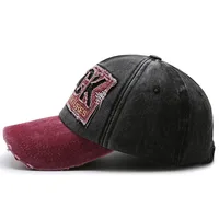 Casquette en denim shabby avec lettres délavées pour hommes et femmes, chapeau de soleil, casquette d'opérabilité, version coréenne, mode printemps et automne, site officiel 3