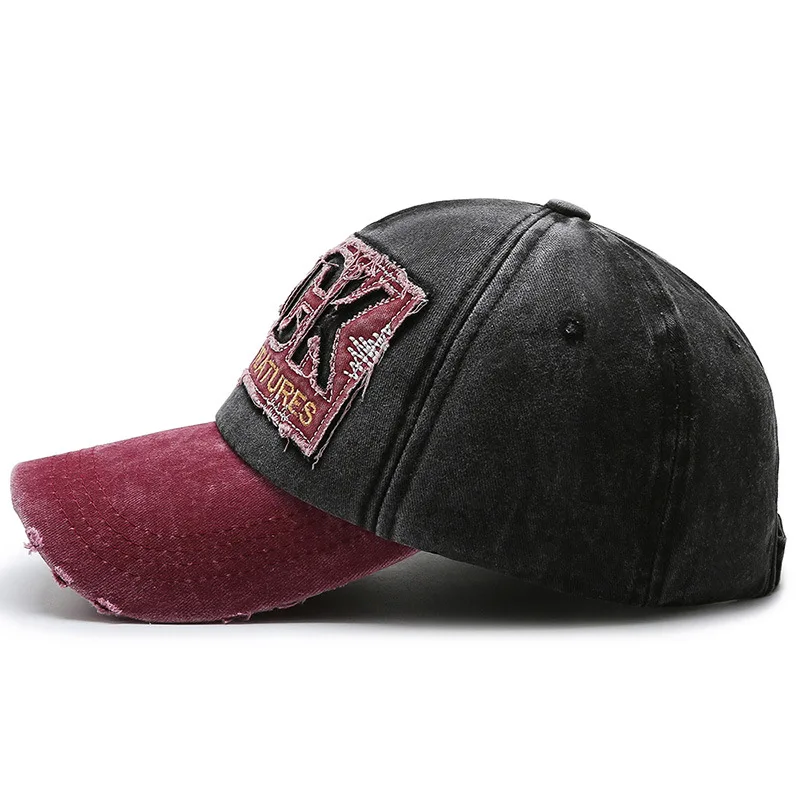 Korean version washed letters spring and autumn men's and women's fashion shabby denim baseball cap sunhat Official Website 3