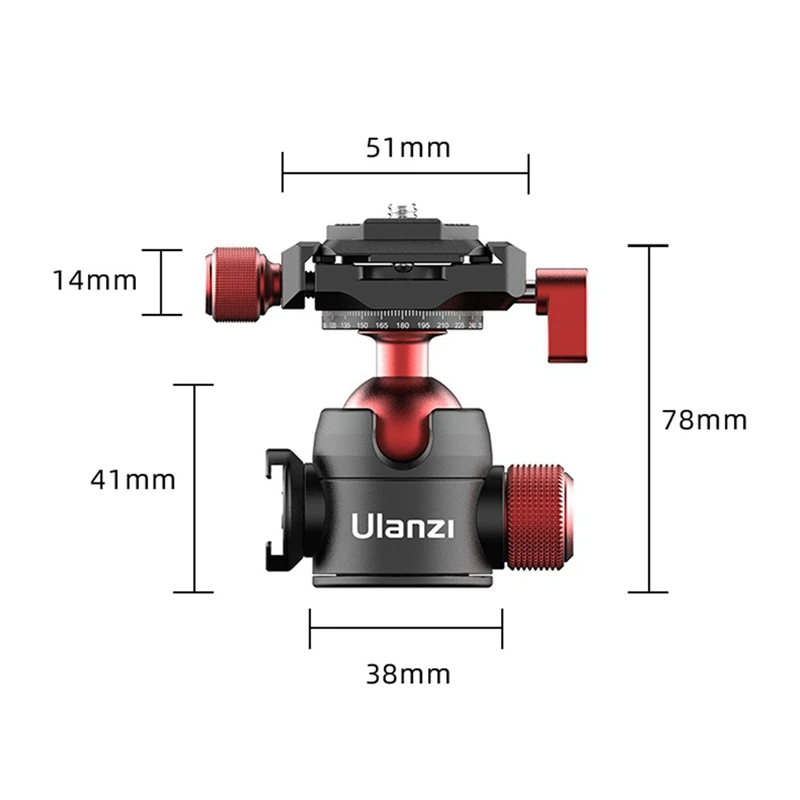 Ulanzi U-70 Panoramic Cold Boot Ball Bracket Acra Swiss+PD Quick Release 360&deg; Panoramic Most Tripods