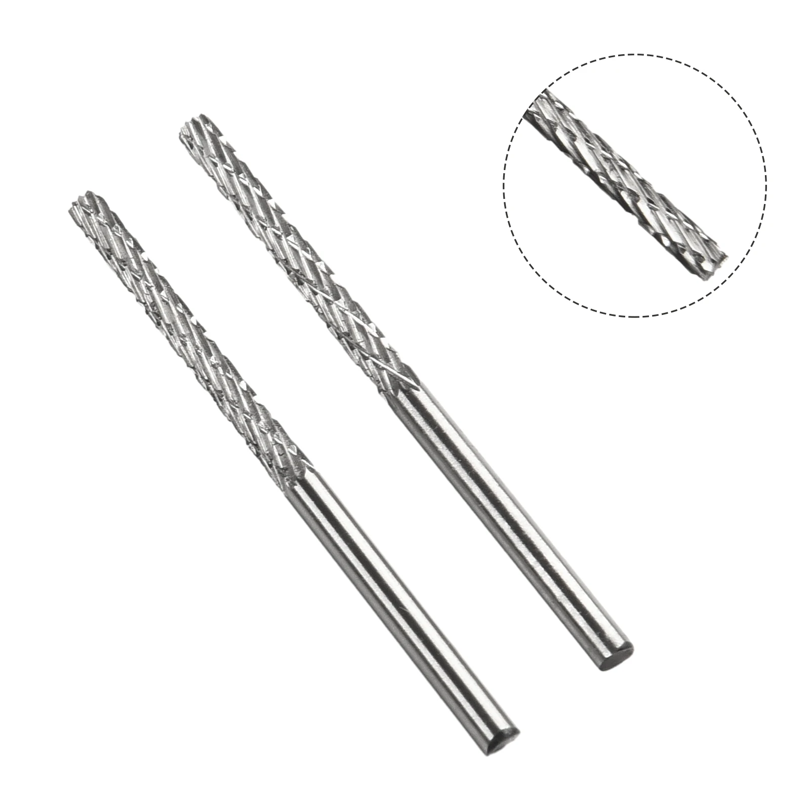 

2pc Carving Rotary File Polishing Bit 3mm Shank HSS Burring Bit Plastic Wood Polishing Trimming Deburring Rotary Tool Grinder