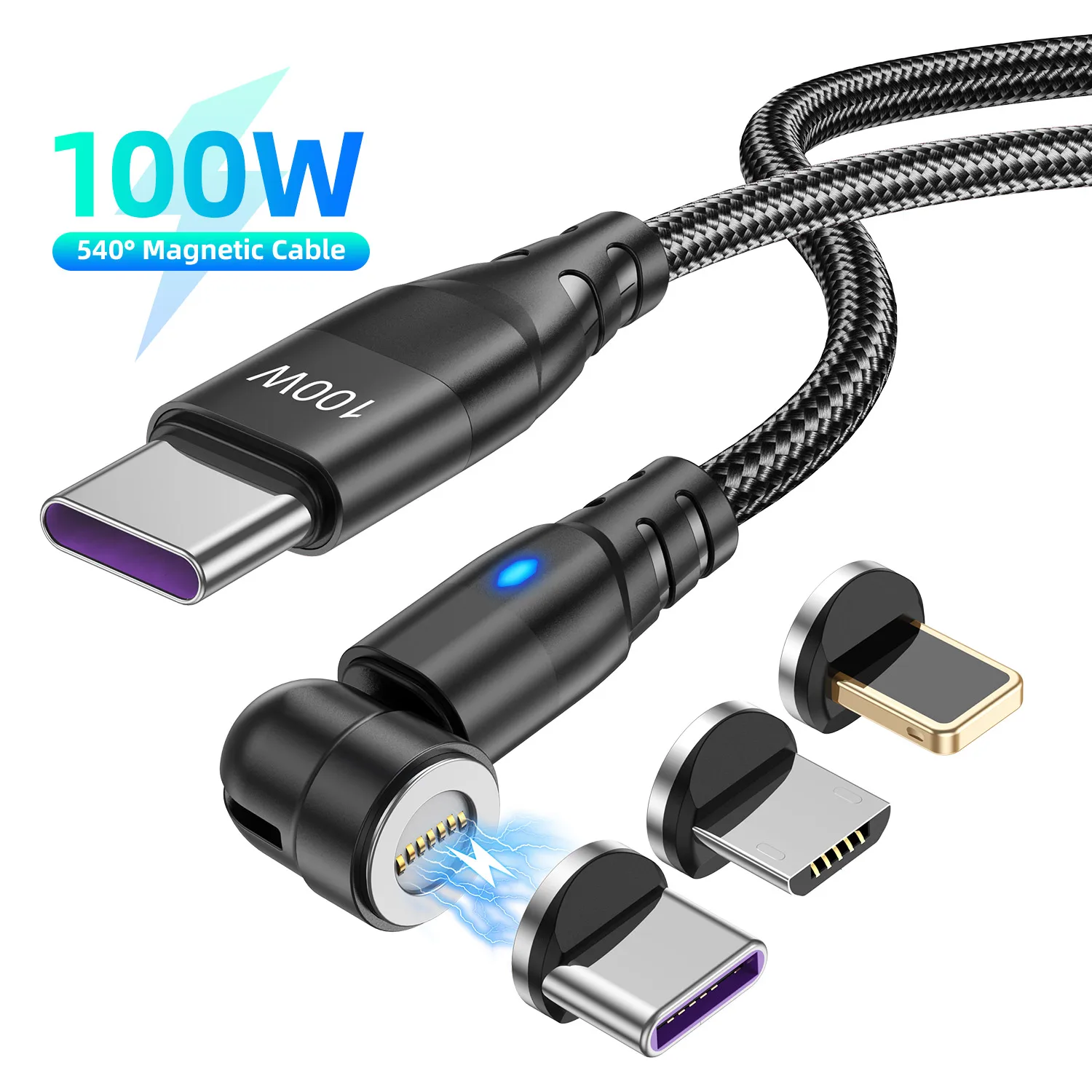 

TIDOVE 100W PD Fast Charger Cable USB C To Type C Micro Magnetic Data Cord 5A USB Cable For iPhone 15 Macbook Huawei Samsung S22