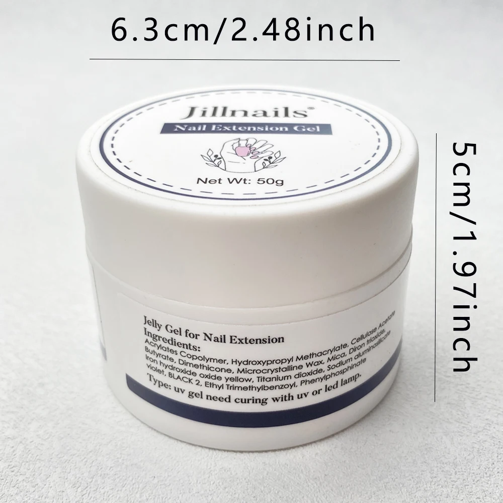 Jillnails Jelly Gel Nail Builder Gel UV 50g per estensione unghie Crema dura morbida UV Led 50ml - immagine 5