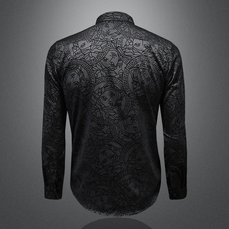 Men's Luxury Black Long sleeved Shirt High Quality Fabric Slim Fit Business Fashion Boutique Men's Shirt New Style men clothing