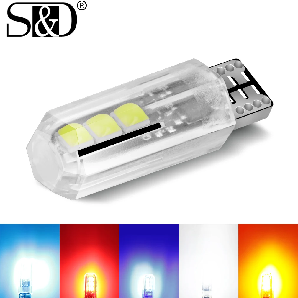 1 шт. W5W Светодиодная лампа T10 автомобильный светильник 3030SMD Клиренс клиновидный